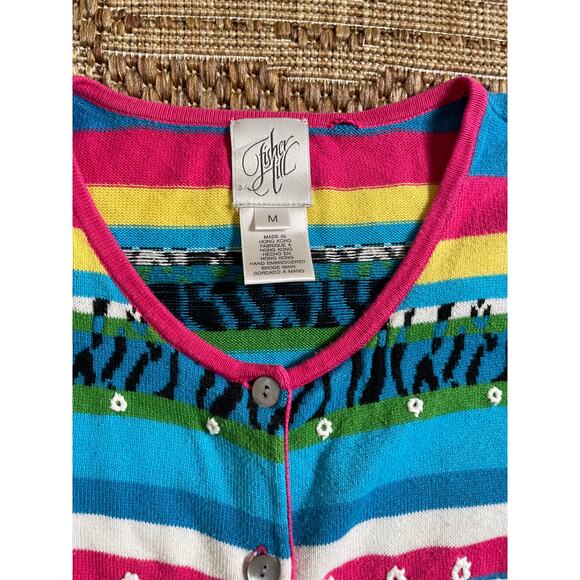 Vtg. Fisher Hill Vibrant Zebra Stripe Pattern SZ M Y2K - Picture 4 of 7